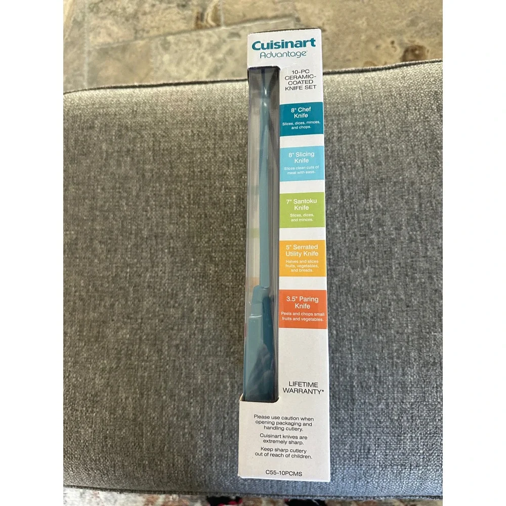 Cuisinart‎ Advantage 10-PC Ceramic-Coated Knife Set Multi Color C55-10PCMS NEW